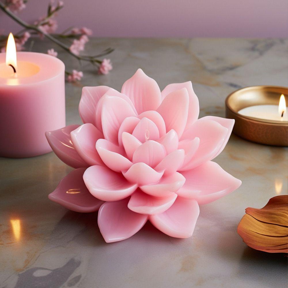 

DIY Soap Mould 3D Silicone Mold Gifts Lotus Candle Mold Home Decor Style B