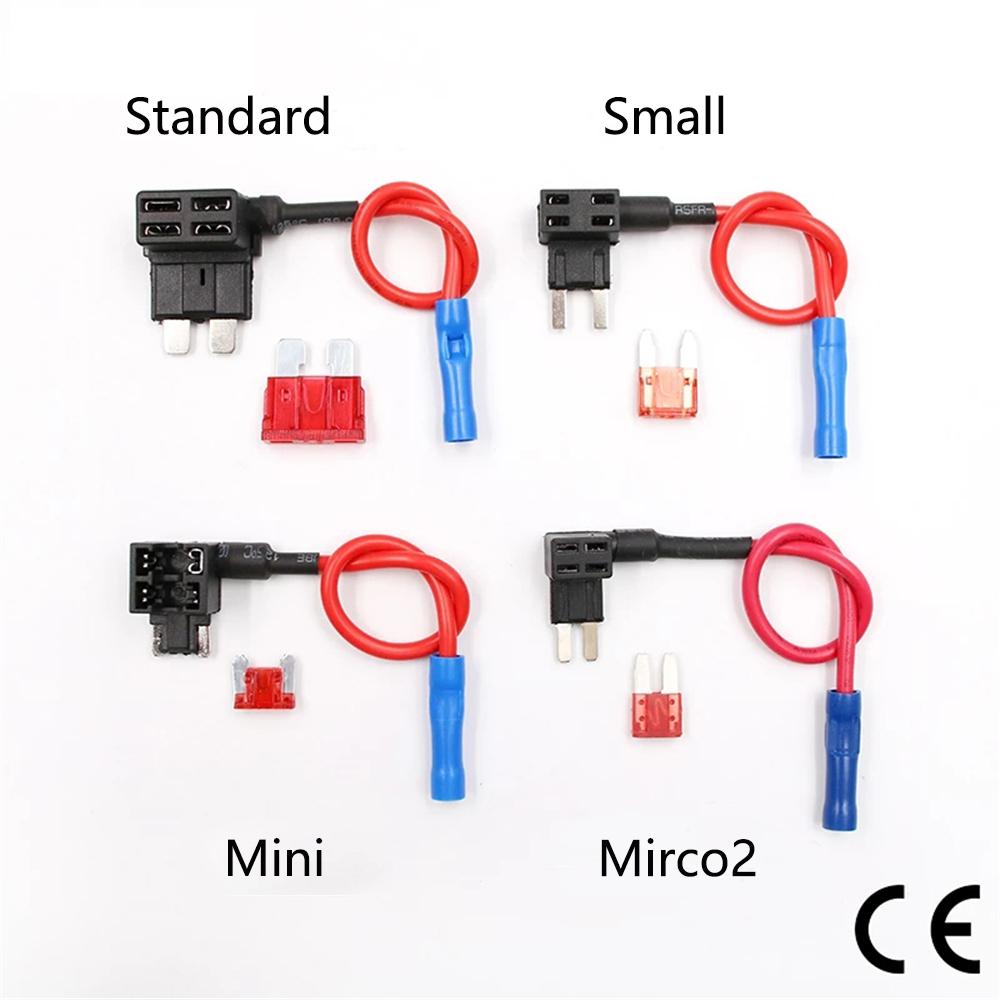 12V Fuse Holder Add-a-circuit TAP Adapter Micro2 Mini Small Standard ATM APM Blade Auto Fuse with Holder with 10A Blade Car Fuse Fuses4