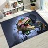 3D Illusion Breaking Wall Dinosaur Animal Series Rug for Bedroom Living Room Sofa Home Doormat Decor,Large Non-slip Floor Mat