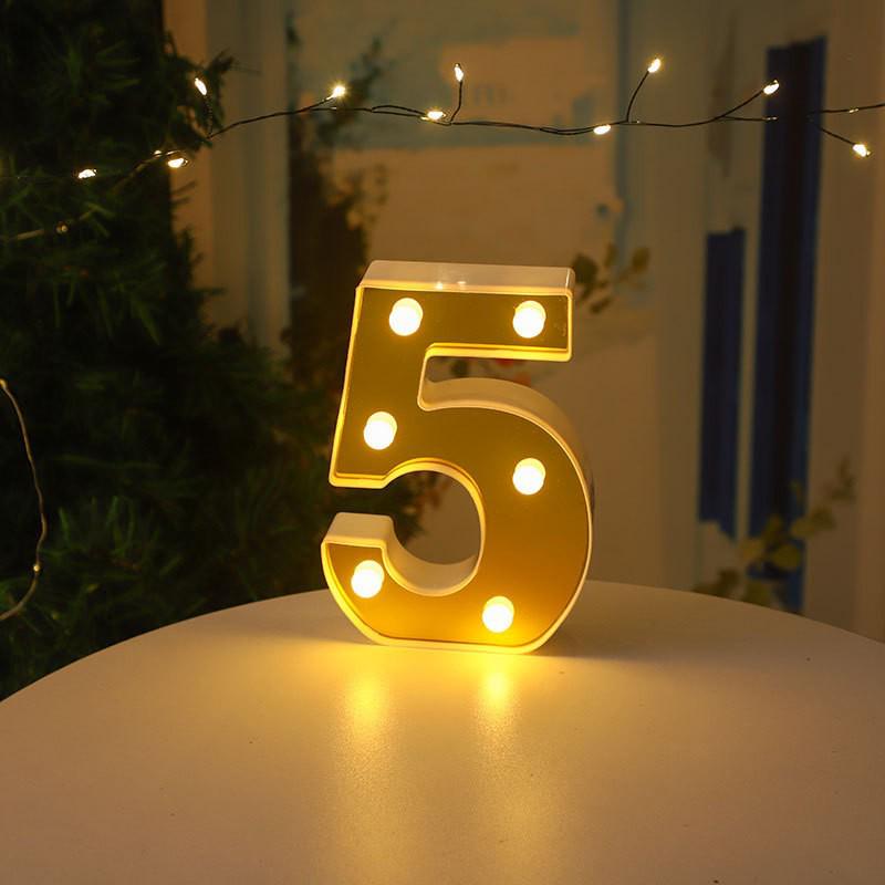 Gold LED Mirror Letter Lights - Romantic Birthday and Festive Décor