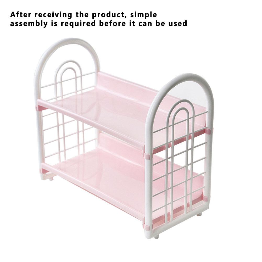 Multi Level Dormitory Storage Bookshelf Desktop Organizer Plastic Rack For Office Desk Bathroom Kitchen Cosmetic Accessory Tools розовый 3200₽