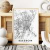 Poster City Plan Szczecin Black and White