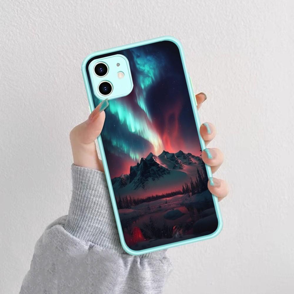 Beautiful Northern Lights Phone Case For IPhone 14 11 12 13 Mini Pro Max 8 7 Plus X XR XS MAX Translucent Matte Cover