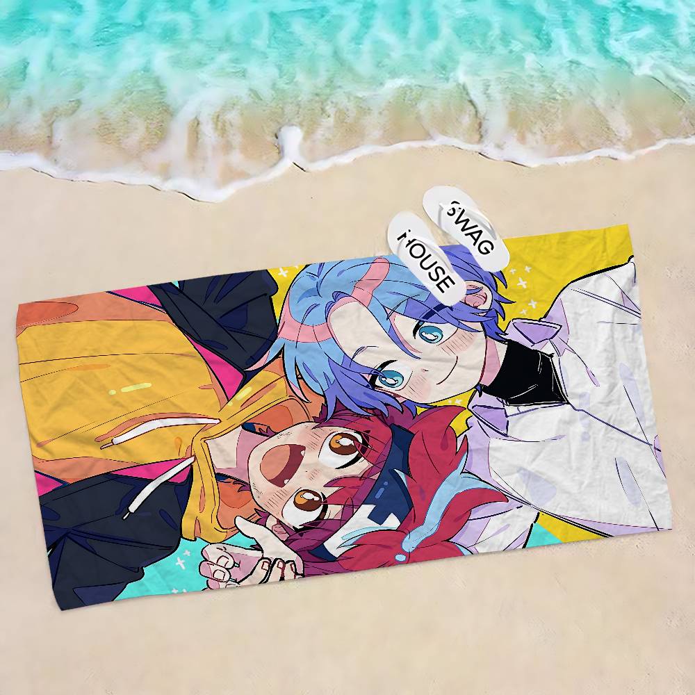 SK8 the Infinity Cartoon Big Microfiber Beach Towels Quick Dry Towel Sand Beach Towels Pool Towel for Travel Swim Pool Yoga
