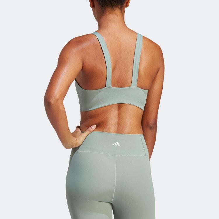 Adidas Solid Color Logo Wide Strap Comfortable Fashion Sports Bra Women underwear HR3034