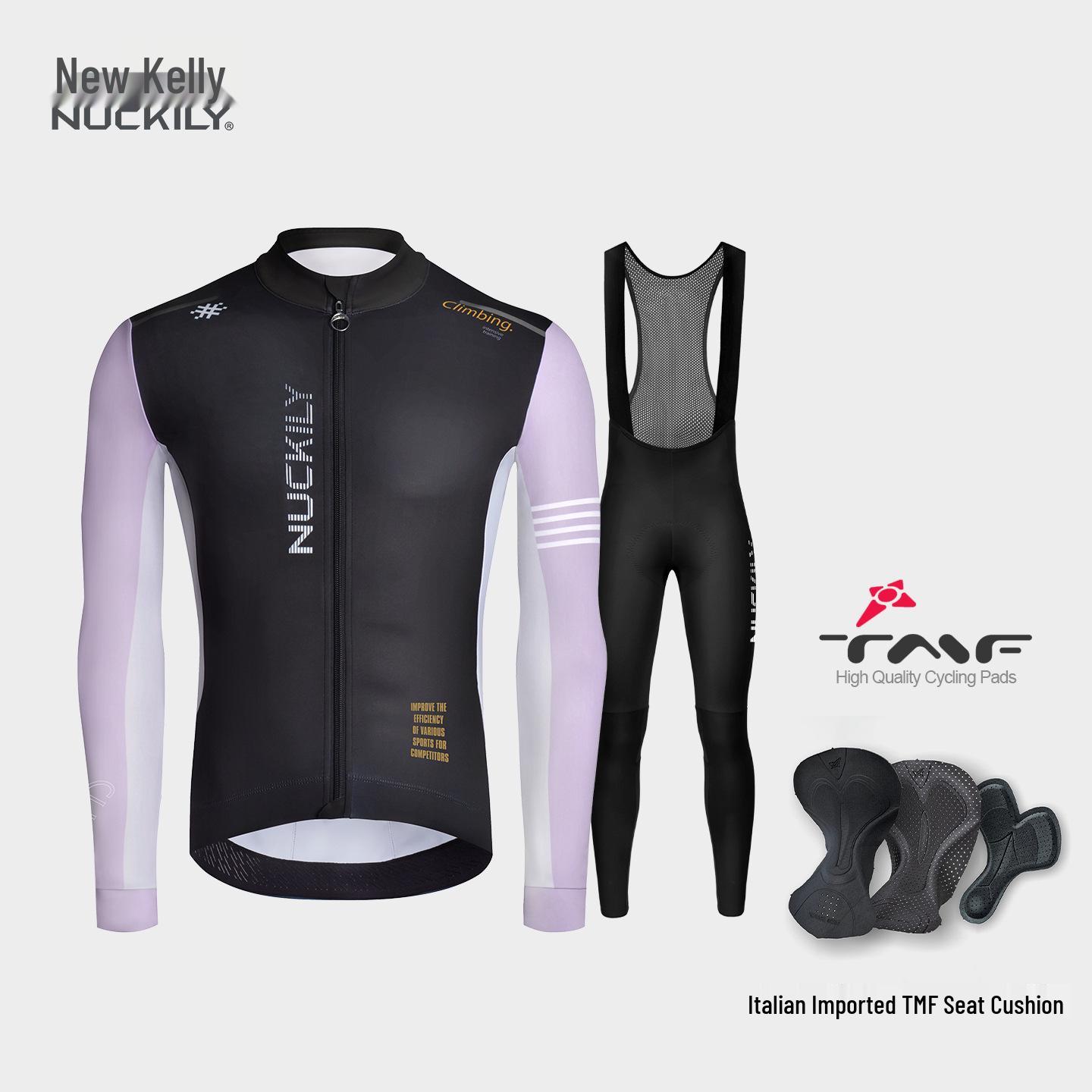 

Autumn/Winter Fleece-Lined Cycling Jersey Set - Tour de France Team Long Sleeve S