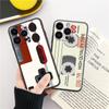 Módní, vtipná, měkká pouzdra na telefon s retro vzorem pro iPhone 15 Pro 6 14 XS 13 Max XR 12 Mini 7 Plus X SE 8 11 TPU nárazuvzdorný černý kryt