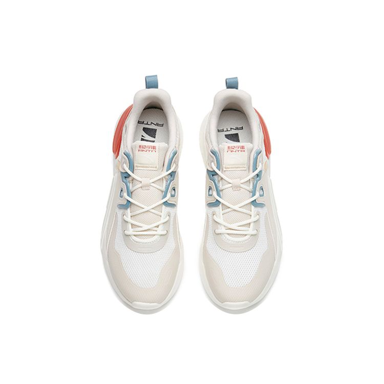 Anta Magic Cube Fabric Synthetic Leather Shock Absorbing Non-Slip Wear-Resistant Low-Top Casual Shoes Men Casual Shoes Gray White 112228800-3