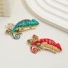 Personality Creative Alloy Rhinestone Chameleon Brooch Wild Animal Pin Fashion Insect Jewelry Corsage