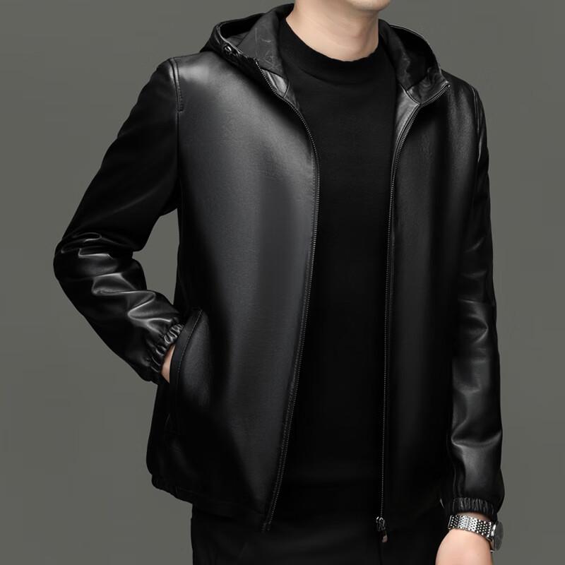 

Мужская кожаная куртка-худи из овчины Yiliteng YTMMRHT1071 2XL