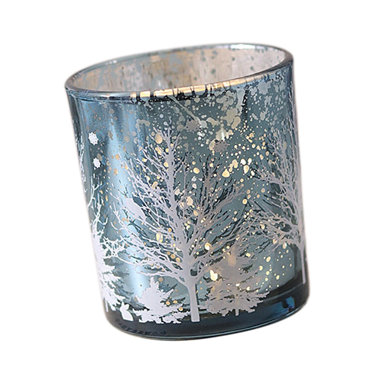 

Стеклянный подсвечник, подсвечник-чаша, статуэтка, украшение стола, вотивная свеча для рождественских вечеринок синий