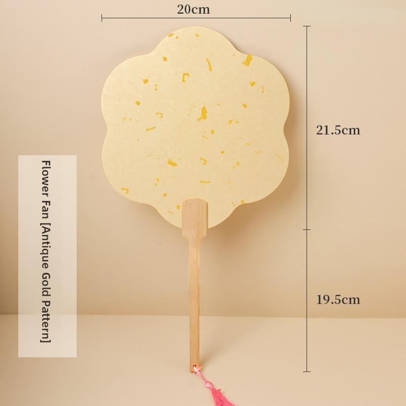 Thiened Blank Xuan Paper Calliaphy Fan DIY Material Kit Hand-Painted Cultural Creative Fan round ape Bamboo Frame