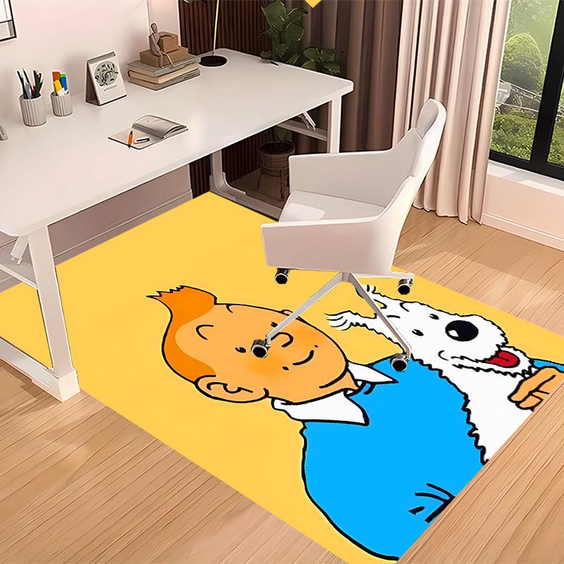 The Adventures of Tintin Printed Absorbent Washable Carpet, Non-Slip Bathroom Mats, Kitchen Rugs, Yoga Mat,Living Room Entrance, Camping Picnic Rugs