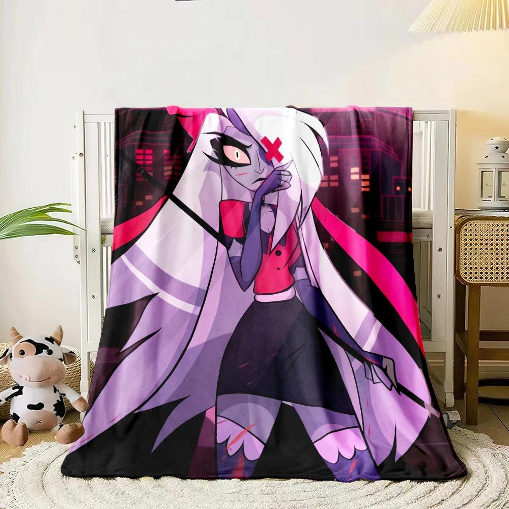 Hazbin Hotel Cartoon Printed Blanket,Lightweight Flannel Throw for Sofa, Bed, Travel, Camping, Livingroom, Office, Couch,Chair