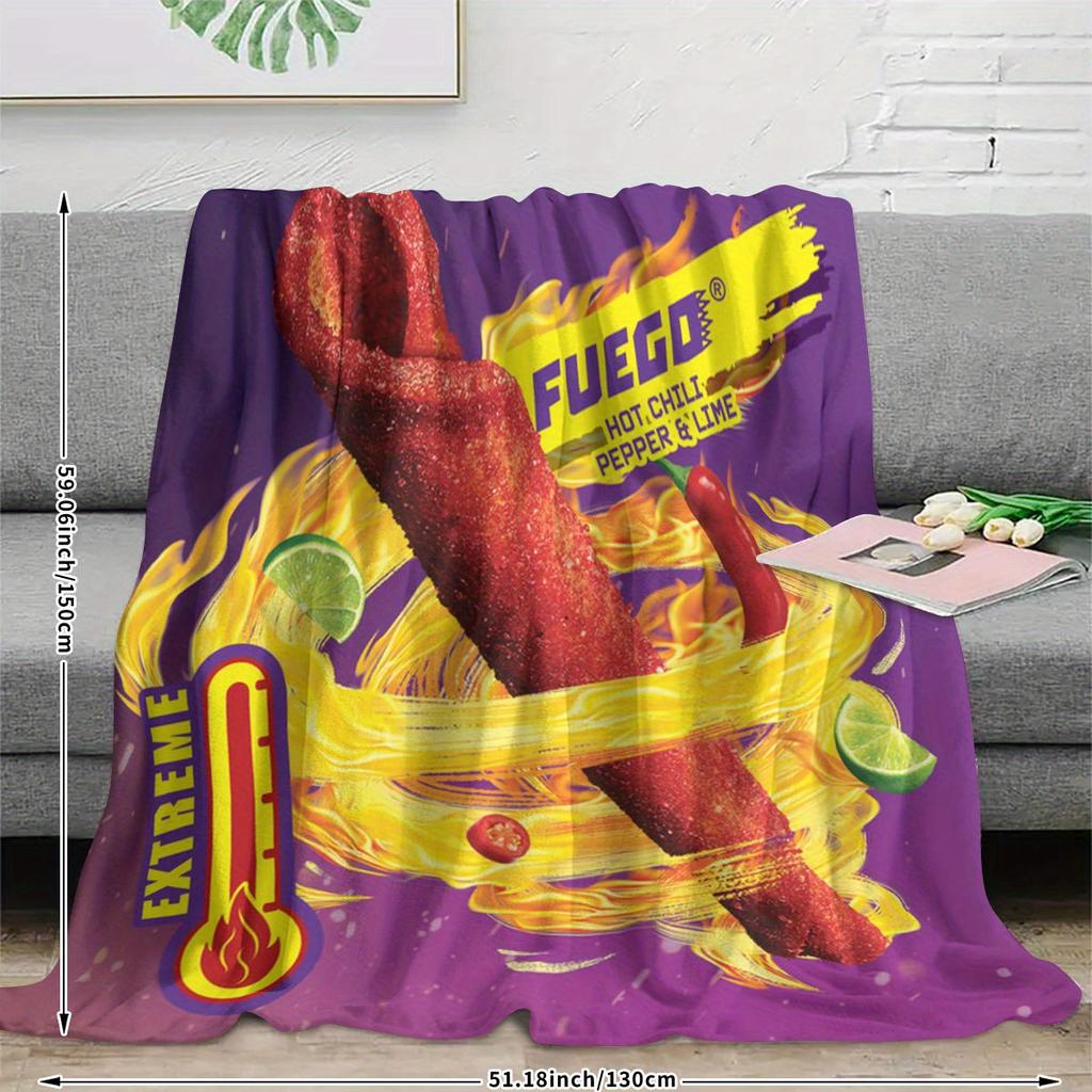 Snack-shaped printed blanket, soft and suitable for all seasons, perfect for home decoration, camping, traveling and office use.