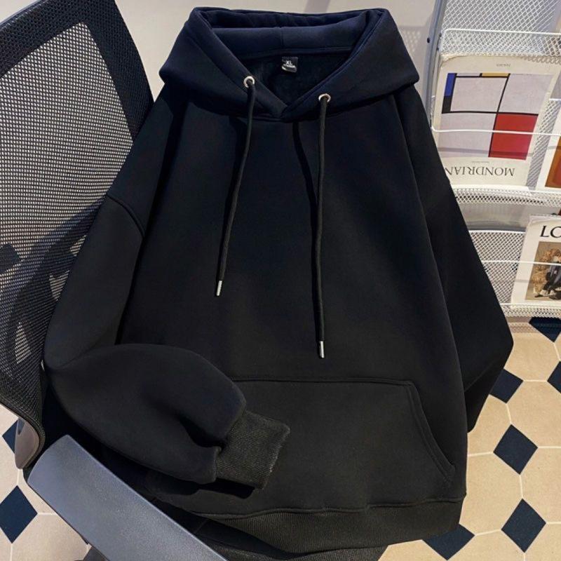 Unisex Hoodies & Sweatshirts Solid Color Hooded Basic Lazy Couple Hoodie