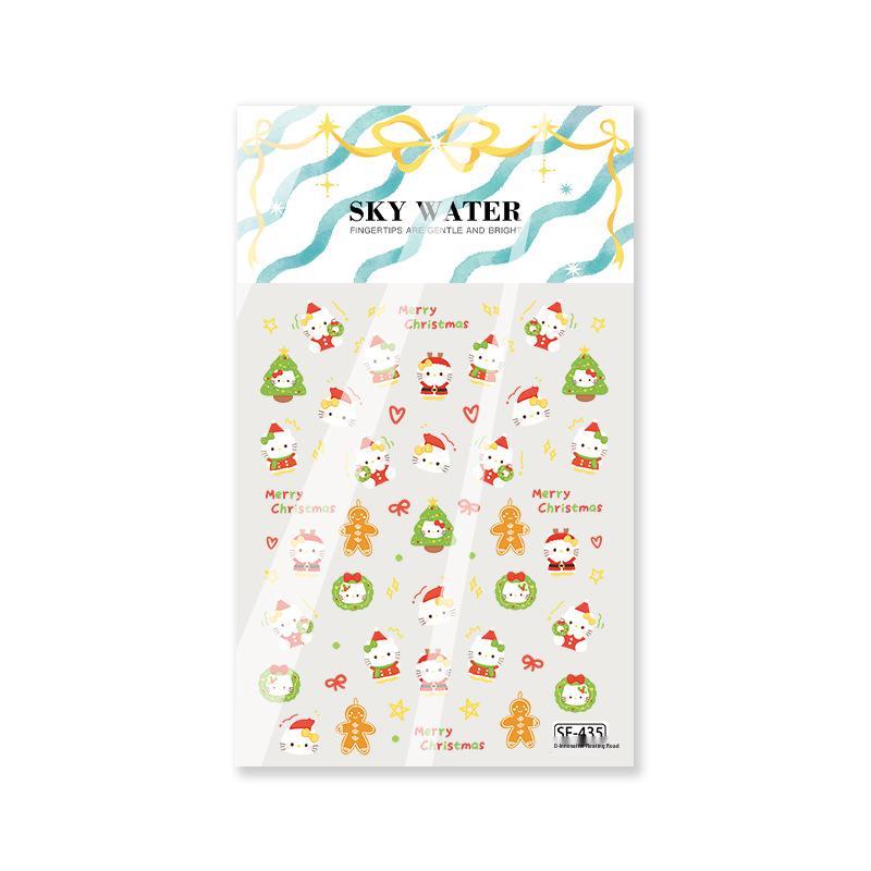 Embossed Christmas Tree Sanrio Nail Art and Phone Case Stickers