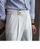 Naples Men's Trendy Casual Italian Business Style High-Waisted Nine-Point Pants 