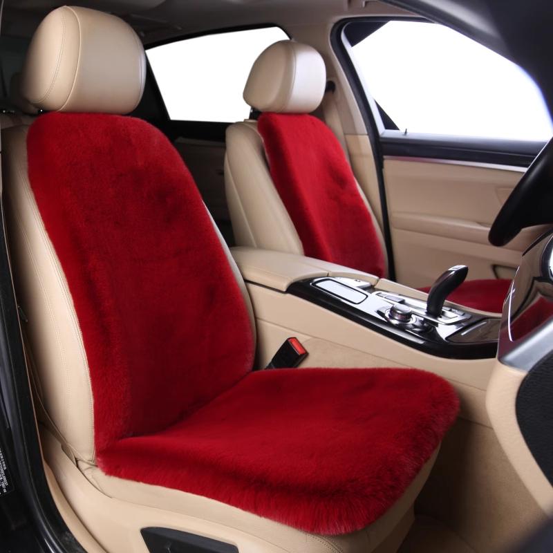 Universal Plush Car Seat Cushion - Thick, Warm, Non-Slip Rabbit Hair for Autumn & Winter