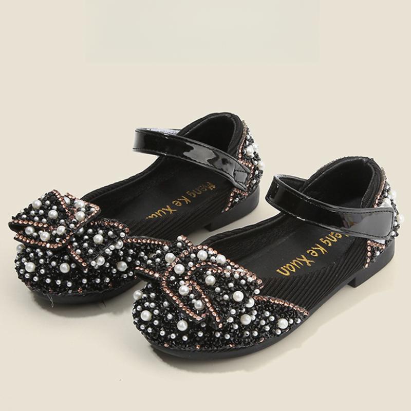 

Girl Princess Shoes Spring and Autumn Children s Dance Shoes Colorful Diamond Little Girl Performance Shoes Bow Baby Shoes 22 рожевий