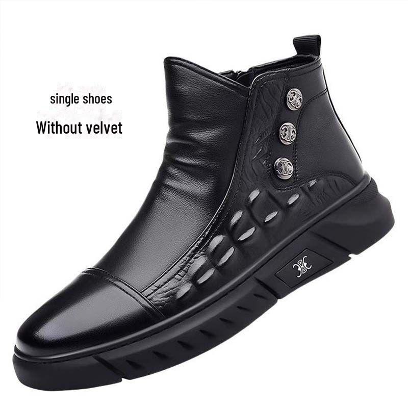 

Мужские сверхлегкие кожаные ботинки Martin — нескользящие, дезодорирующие, прочные, универсальные, с мягкой подошвой, повседневная обувь на весну и осень. size 39