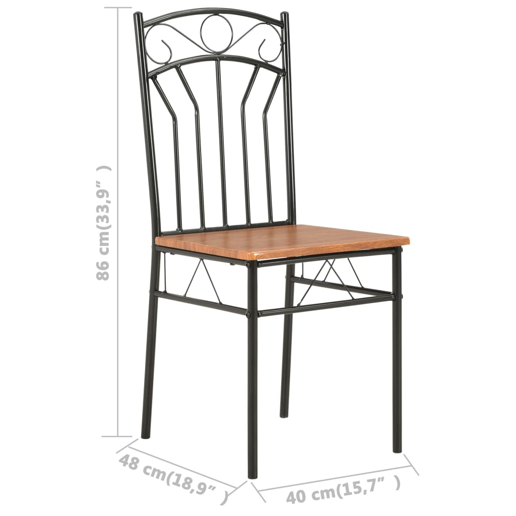 Dining Chairs 2 Pcs Brown MDF