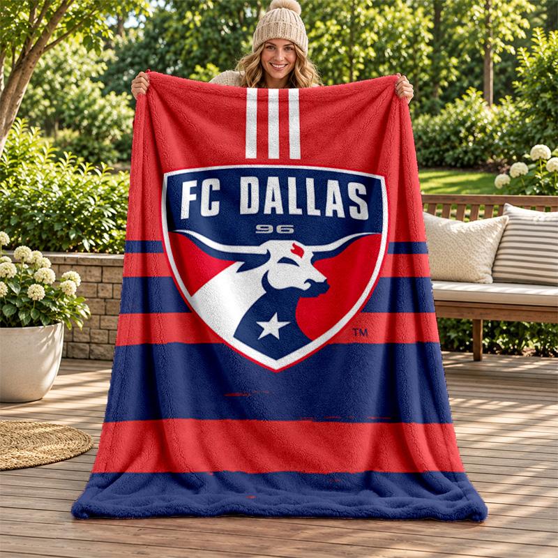 FC Dallas Blanket Flannel Blanket Soft Cozy Plush Throw for Sofa Bed Lightweight Home Decoration Gifts for Christmas Various Holidays