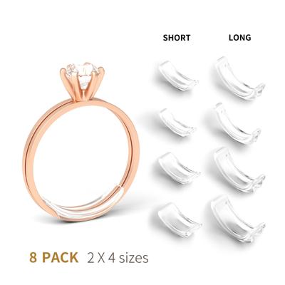 8 Pezzi Regolatori Invisibili per Misura Anelli Protezione Clip Invisibile Ridimensionatore Protezione Trasparente Misuratore Anelli Adatto per Uomo Donna Anello Largo