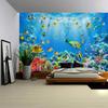 Unterwasserwelt Wandteppich Wandbehang Delfin Hai Seetang Heimkunst Dekoration Hintergrund Schlafzimmerwand Cartoon Dekoration
