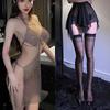 Sex Underwear Sexy Suspender One-piece Perspective Bright Women's Dress Uniform Suit Flirty Sex Fun Clothing