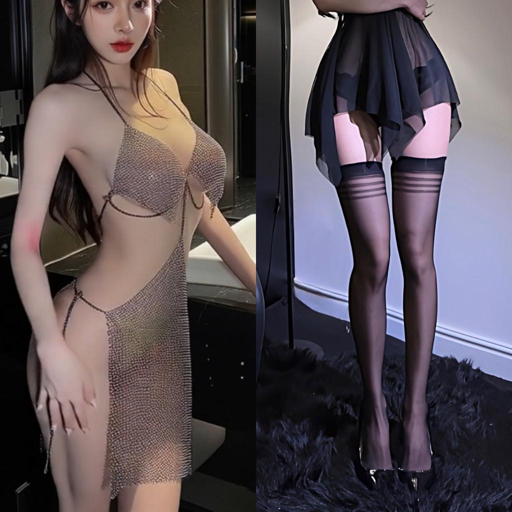 Sex Underwear Sexy Suspender One-piece Perspective Bright Women's Dress Uniform Suit Flirty Sex Fun Clothing