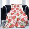 Pink Strawberry Theme Throw Blanket Fruit Pattern Decor Blanket for Bedroom Living Room Sofa Soft Cozy King Queen Plush Throw