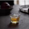 Šestiúhelníkový rytý křišťálový skleněný pohár s designem odolným vůči teplu pro degustaci whisky a čaje, pro domácí barové použití, porce pro jednu osobu, mistrovský pohár