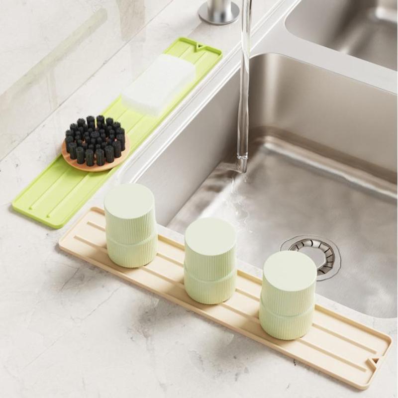 Kitchen Cooking Bench Narrow Slit Pot Lid Anti Dirt Pad Pot Lid Storage Mat Pan Shovel Placement Pad Countertop Placement Mat
