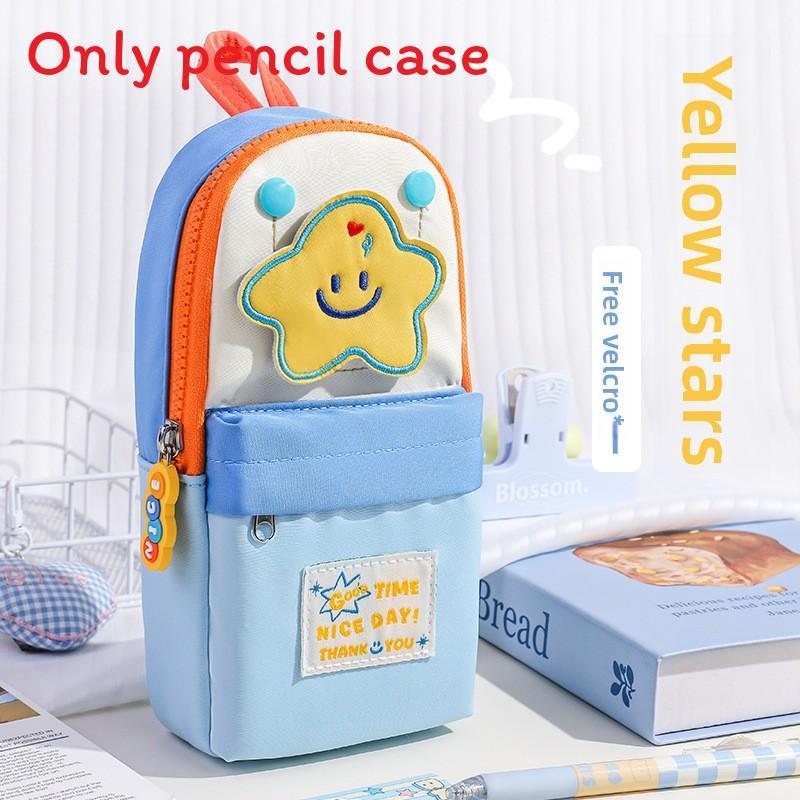 Korean Style Striped Stationery Bag With Large Capacity For Girls And Students
