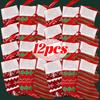 1-12 Stück Weihnachtsgeschenke Strumpf Schnee-Streifen Hängend Süßigkeiten Geschenkehalter Strickverzierung Socken Weihnachtsbaum Anhänger Partyzubehör