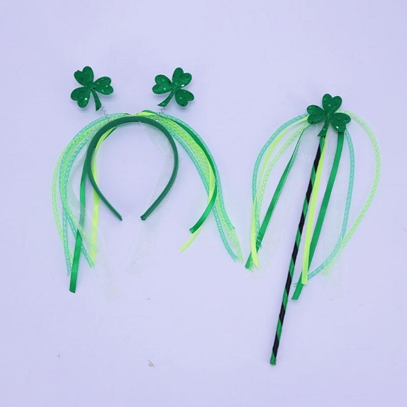 Green Tiaras/ Magic Wand Saint Patricks Day Headband Adult Carnivals Headband