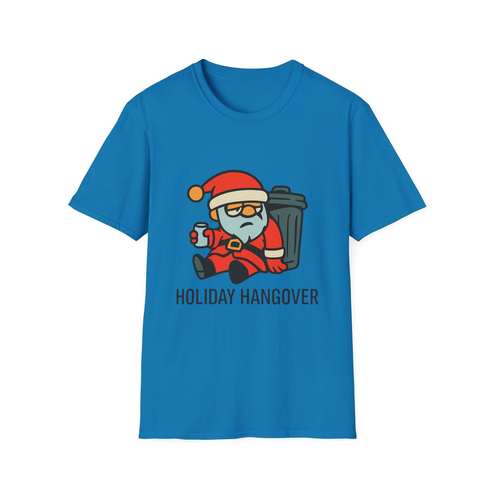Unisex Softstyle T-Shirt Mens Womens Tees Top Grumpy Santa Funny Holiday Hangover Cartoon Christmas XL