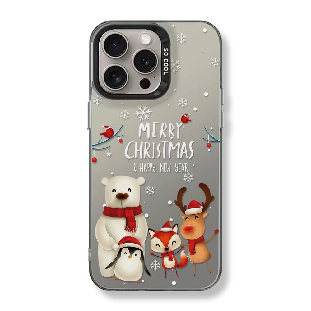 Christmas Bear Is Suitable for iPhone17ProMax Mobile Phone Protective Case Apple 15/14 Niche 16 Large Holes Simple