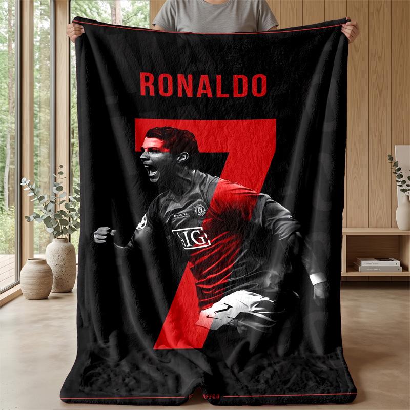 Cristiano Ronaldo Theme blanket Soft Flannel Blanket Plush Throw Blanket Cozy Sofa Bed Blanket for Home Decor