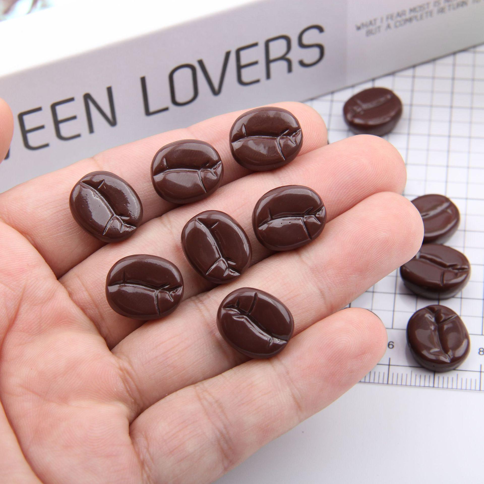 

Аксессуары из шоколадной смолы ручной работы в виде кофейных зерен для украшений, заколок для волос и чехлов для телефонов
