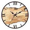 Nordic Acrylic Woodgrain Pattern Wall Clock 31×31CM Modern Silent Movement Minimalist Timepiece for Living Room Office Decor
