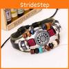Unisex Vintage Handmade Pu Leather Bracelet Featuring Creative Beads Design