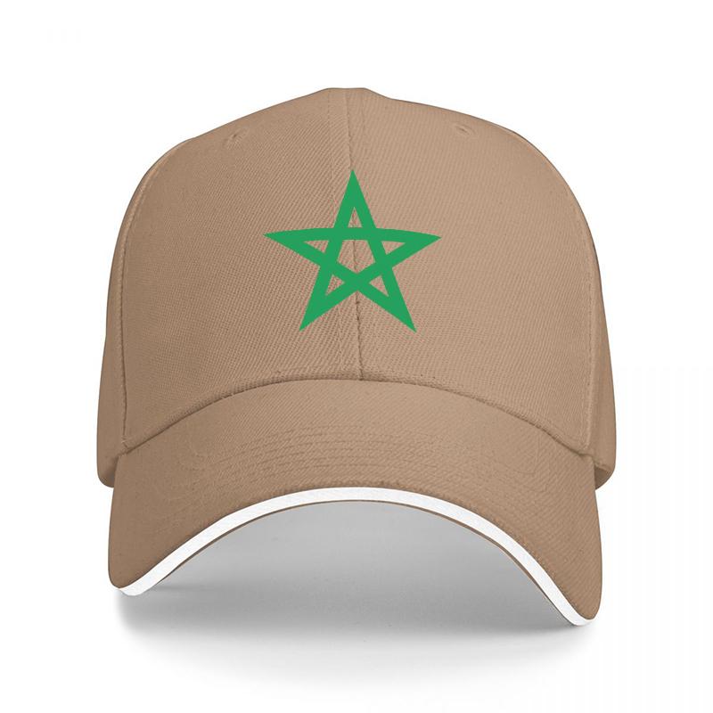 Green Star Symbol Black Baseball Cap with White Trim Classic Fit Adjustable Hat for Unisex and Women Fashion StateUnisext Accessory