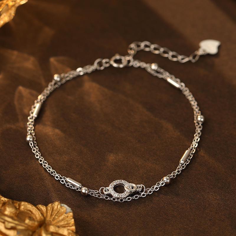 

Двухслойный браслет Banyan Tree из серебра 925 пробы — элегантный подарок на День святого Валентина для нее BRS3087 белого золота