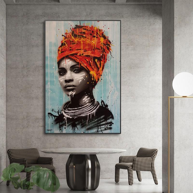 African Women Poster Canvas Painting Portrait Posters and Prints Scandinavian Wall Picture for Living Room Home Decor No Frame
