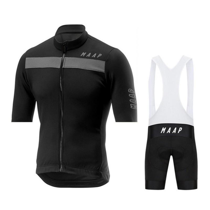 MAAP Radsport Anzug Set Rennrad Oberteil Schnelltrocknend Atmungsaktiv Kurzarm Trägerhose
