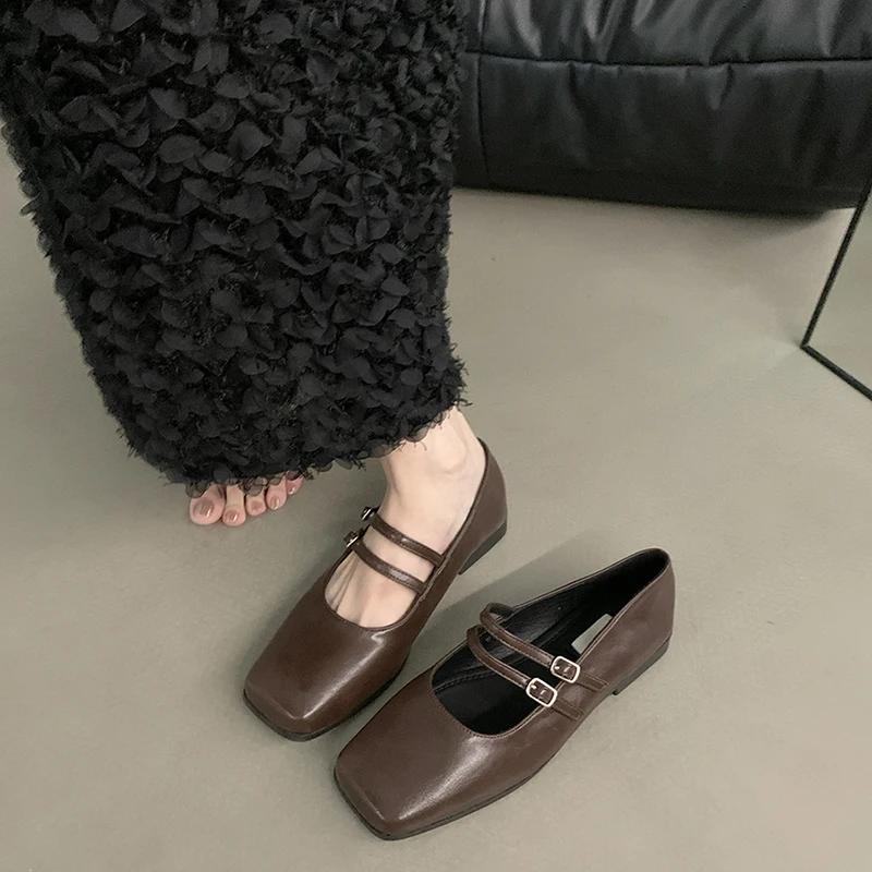 New Spring Square Toe Women Mary Jane Shoes Outdoor Comfort Soft Sole Shoes Ladies Outdoor Shoes