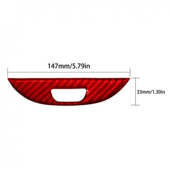 Fit For BMW X5 E53 2000-06 Red Carbon Fiber Arm Rest Handle Cover Trim Sticker