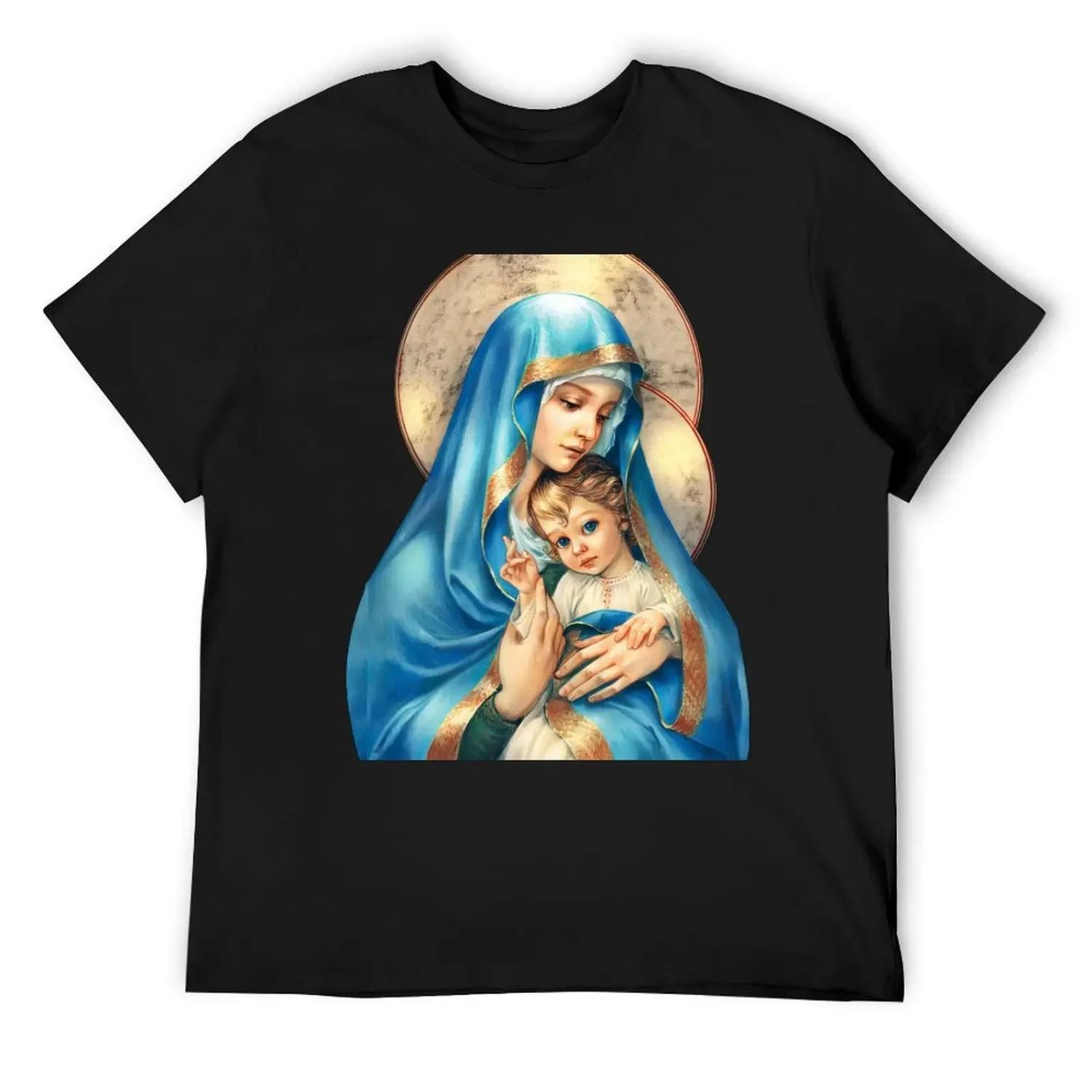 

Mary mother of Jesus T-Shirt Funny t-shirt summer 2025 hippie clothes anime shirt Men s t-shirts XXXXXL чорний